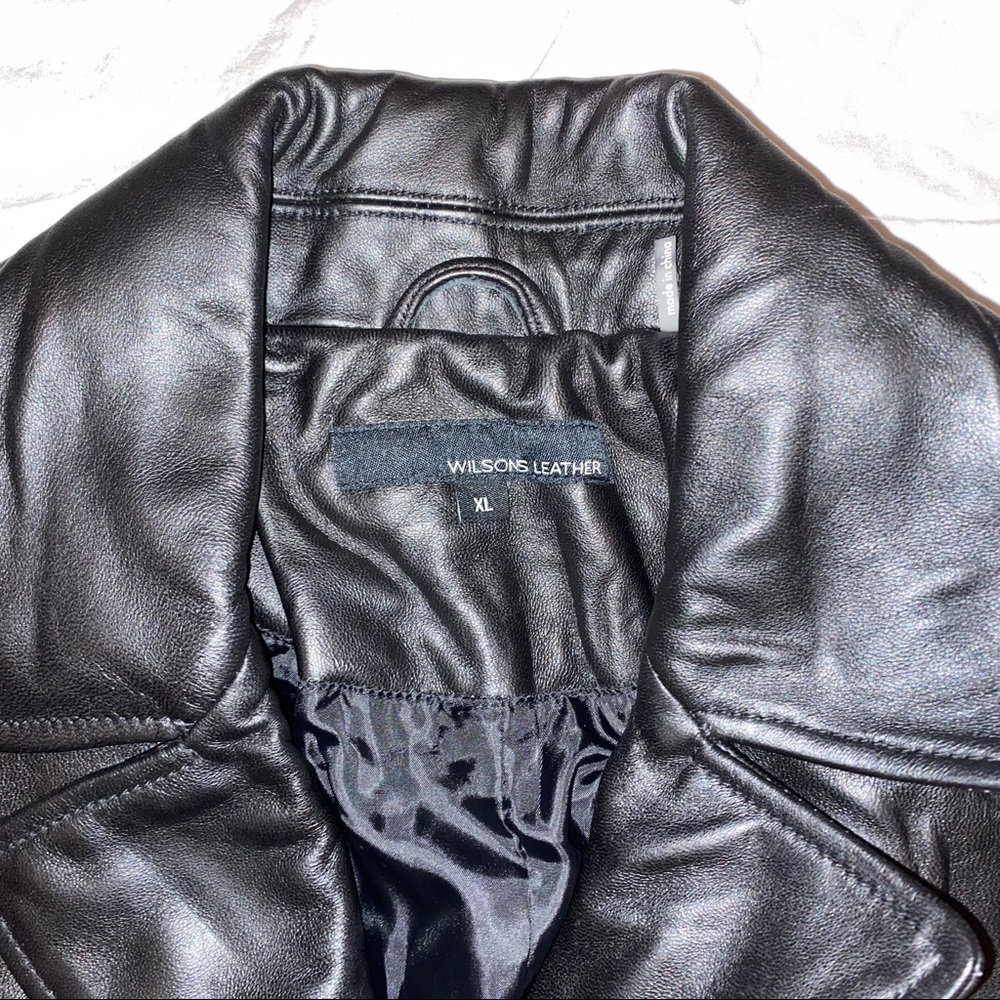 Wilson’s Black Genuine Leather Jacket - Picture 7 of 9